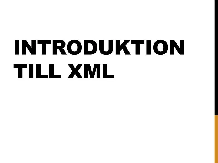 introduktion till xml