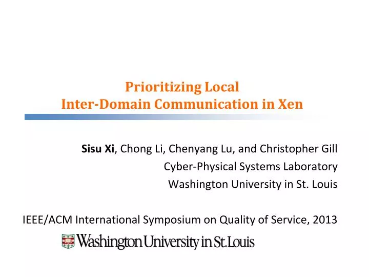 prioritizing local inter domain communication in xen