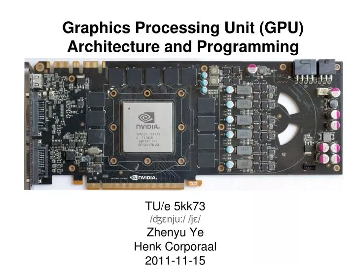 graphics processing unit gpu architecture and programming