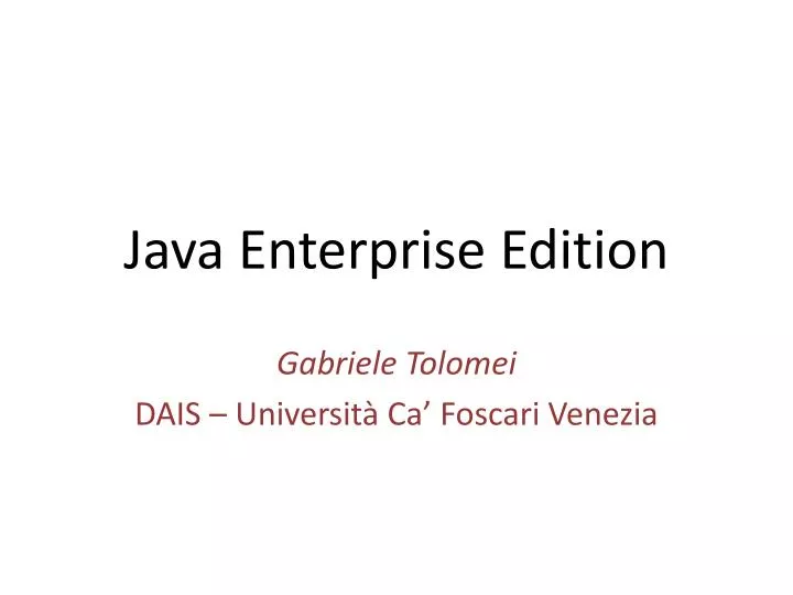 java enterprise edition