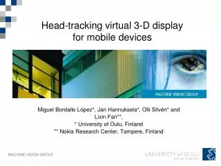 Head-tracking virtual 3-D display for mobile devices