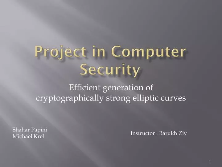 project in computer security
