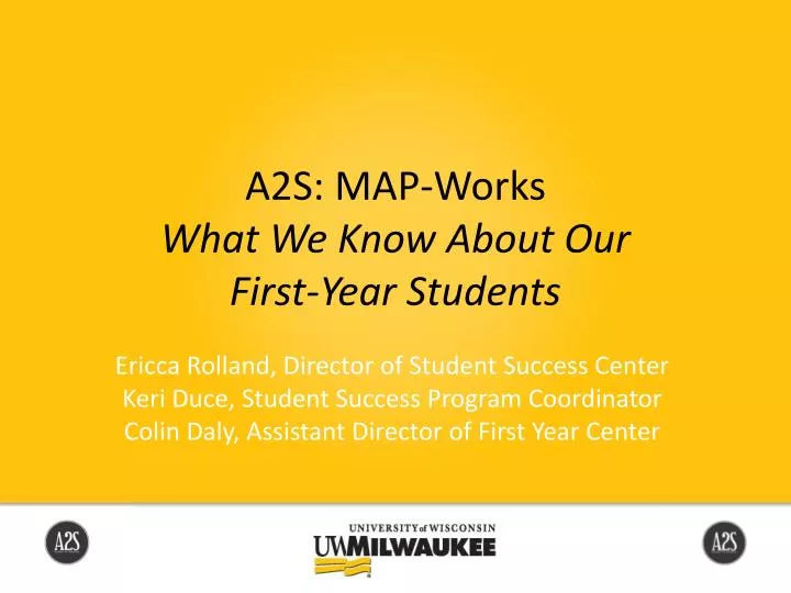 a2s map works what we know about our first year students
