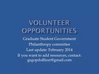 Volunteer Opportunities