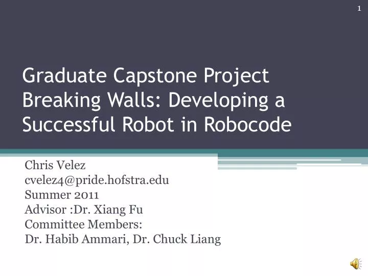 graduate capstone project breaking walls developing a success f ul robot in roboc od e