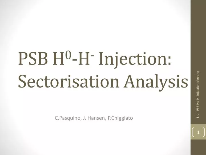 psb h 0 h injection sectorisation analysis