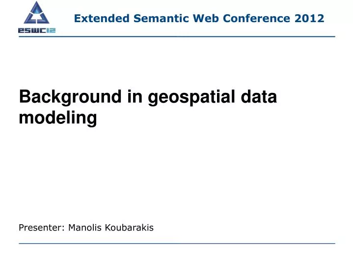background in geospatial data modeling
