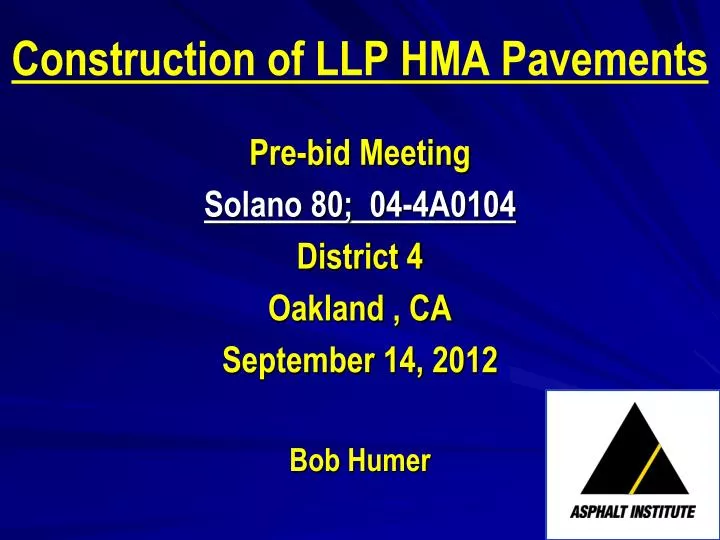 construction of llp hma pavements
