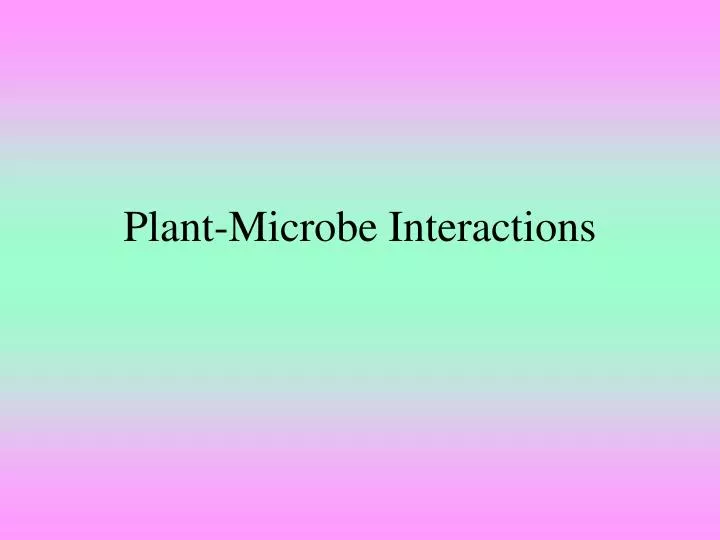 plant microbe interactions
