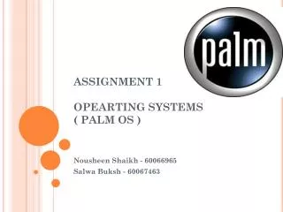 ASSIGNMENT 1 OPEARTING SYSTEMS ( PALM OS )