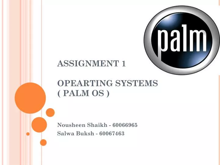 assignment 1 opearting systems palm os