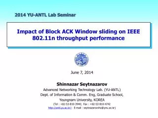 Impact of Block ACK Window sliding on IEEE 802.11n throughput performance