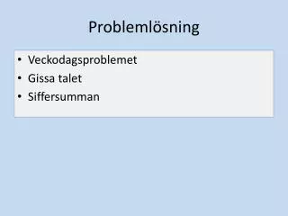 probleml sning