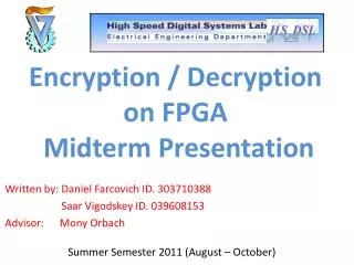 Encryption / Decryption on FPGA Midterm Presentation