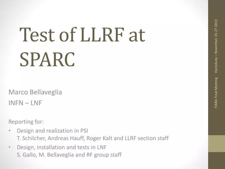 test of llrf at sparc