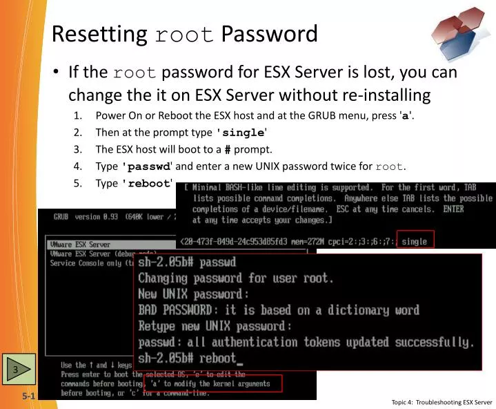 resetting root password