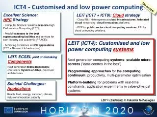 LEIT (ICT7 + ICT8): Cloud strategy