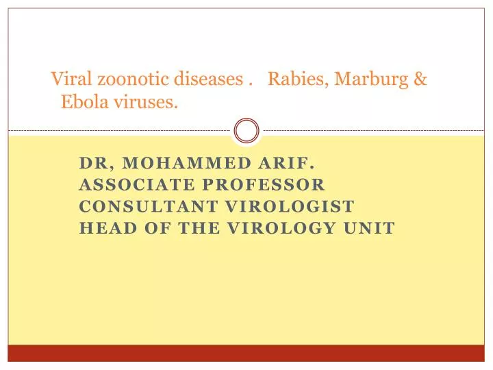 viral zoonotic diseases rabies marburg ebola viruses