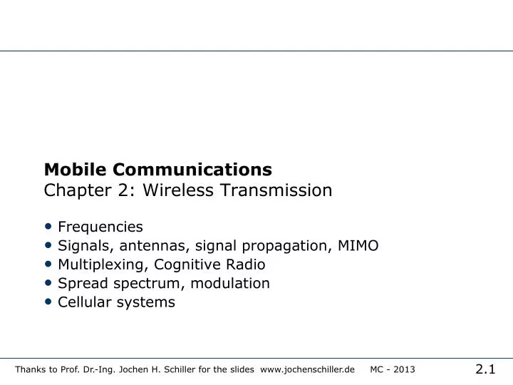 mobile communications chapter 2 wireless transmission