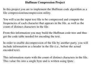 Huffman Compression Project