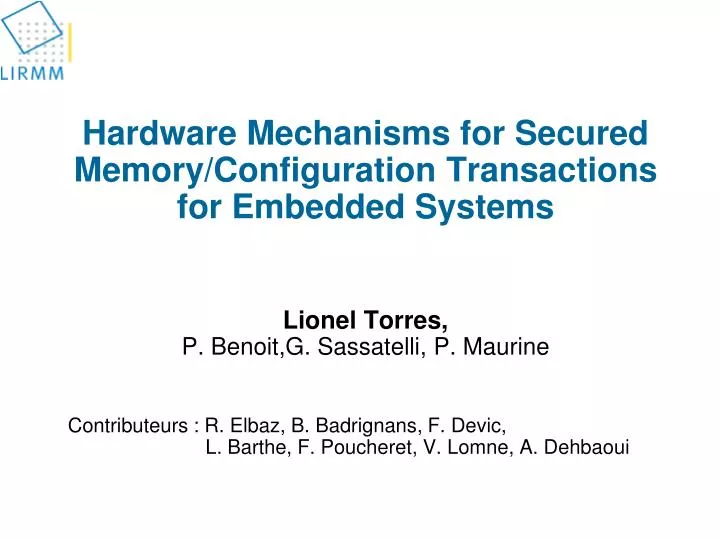 hardware mechanisms for secured memory configuration transactions for embedded systems