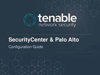 SecurityCenter &amp; Palo Alto
