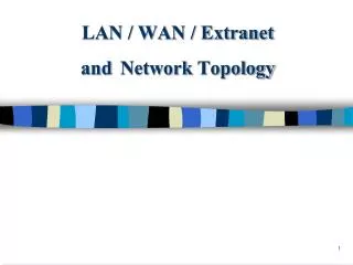 LAN / WAN / Extranet and Network Topology