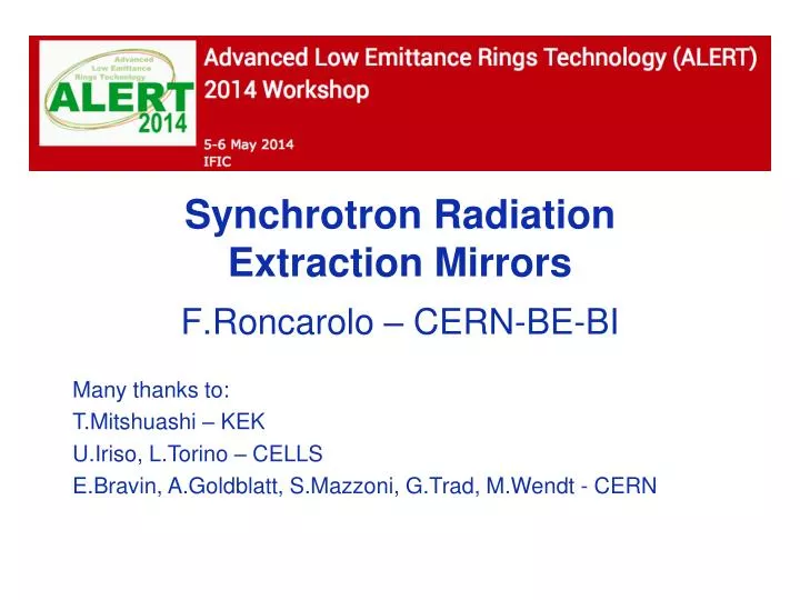 synchrotron radiation extraction mirrors