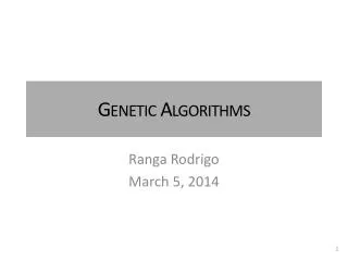 Genetic Algorithms