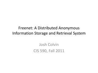 Freenet: A Distributed Anonymous Information Storage and Retrieval System