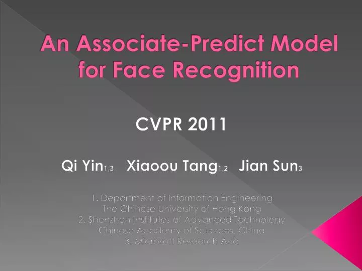 an associate predict model for face recognition
