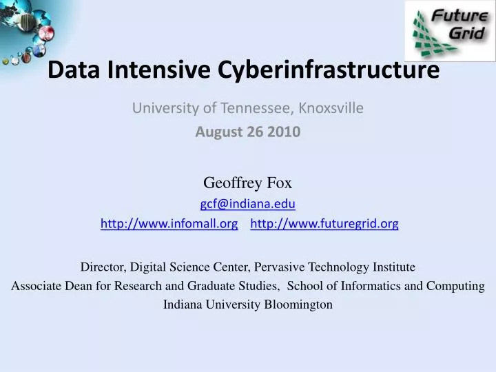 data intensive cyberinfrastructure