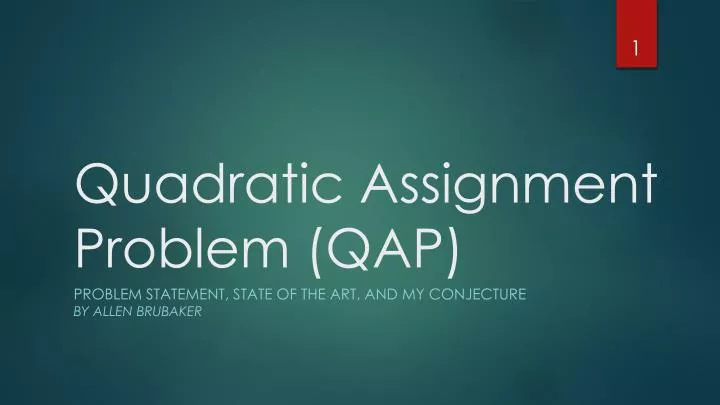 quadratic assignment problem qap