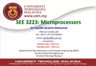 SEE 3223 : Microprocessors