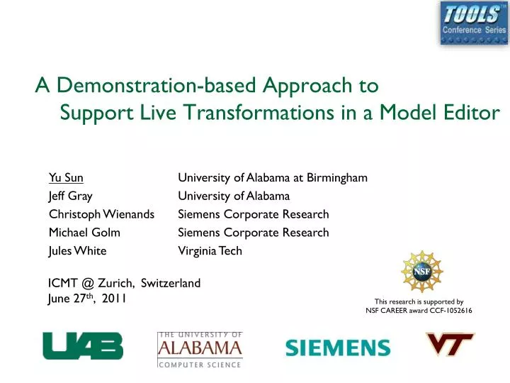 a demonstration based approach to support live transformations in a model editor
