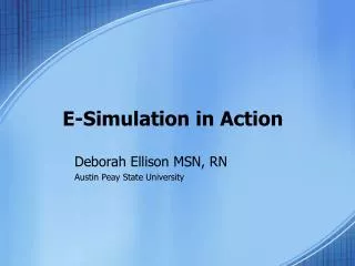 E-Simulation in Action