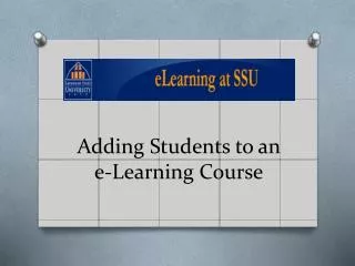 Adding Students to an e-Learning Course