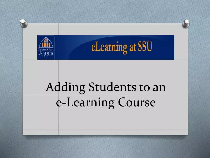 adding students to an e learning course