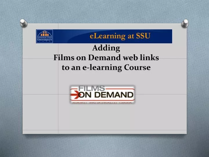 adding films on demand web links to an e learning course