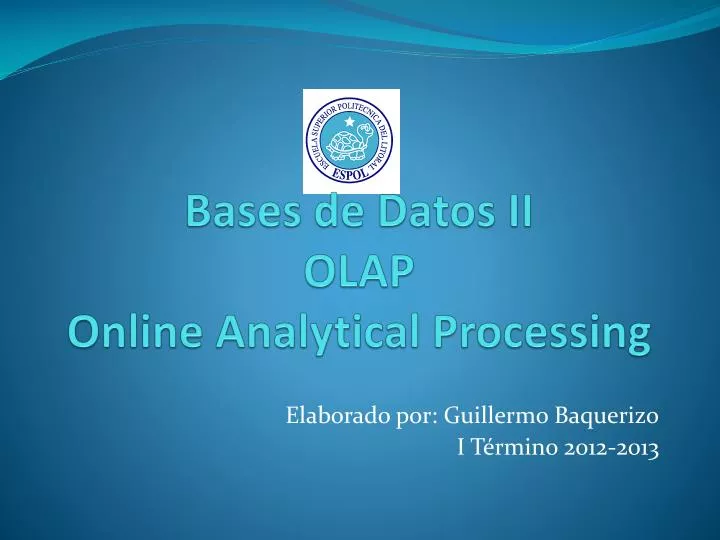 bases de datos ii olap online analytical processing