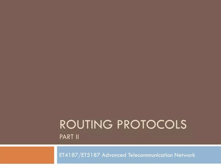 routing protocols part ii