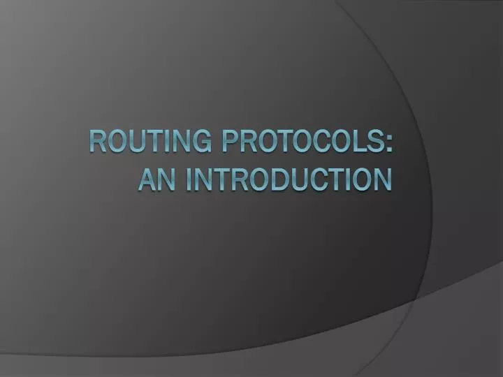 routing protocols an introduction