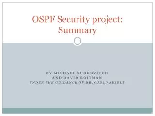 OSPF Security project: Summary