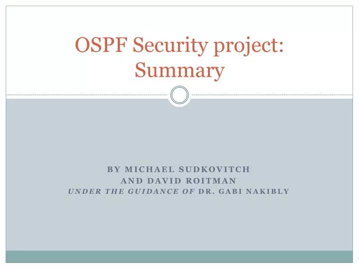 ospf security project summary