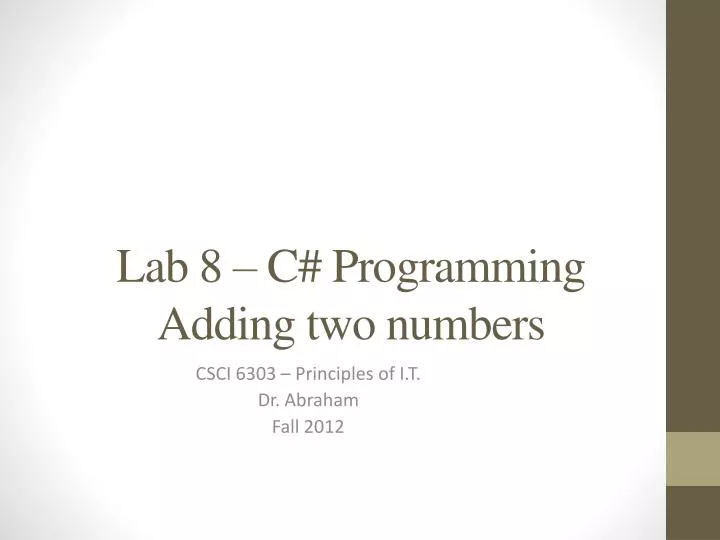 lab 8 c programming adding two numbers