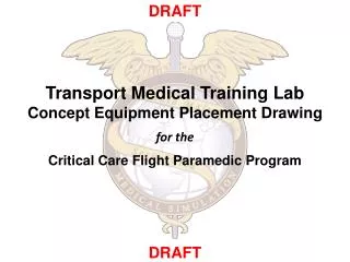 Transport Medical Training Lab Concept Equipment Placement Drawing for the