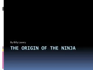 The Origin Of The Ninja