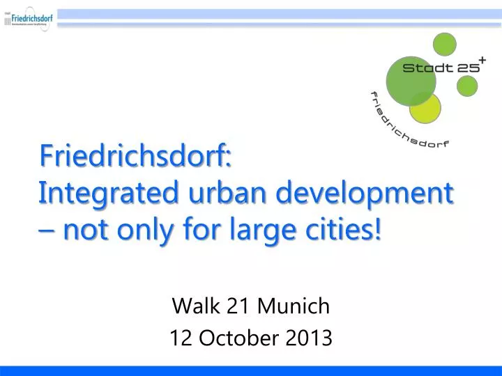 friedrichsdorf integrated urban development not only for large cities