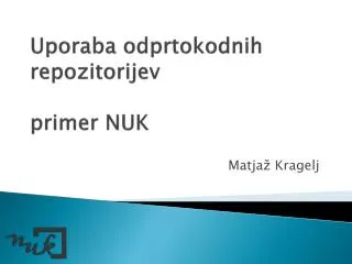 uporaba odprtokodnih repozitorijev primer nuk