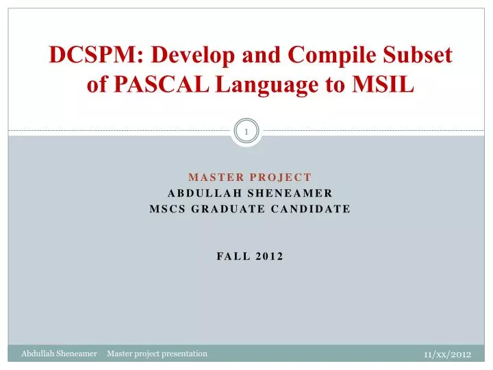 dcspm develop and compile subset of pascal language to msil